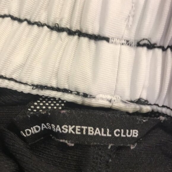 Adidas Mens Athletic Basketball Shorts 3 Stripes Black White Size Med EUC #0422 - Picture 9 of 10